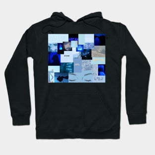 blue aesthetic collage Hoodie